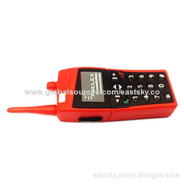 Custom interphone-shaped thumb drive, made of soft PVC material, OEM orders welcome